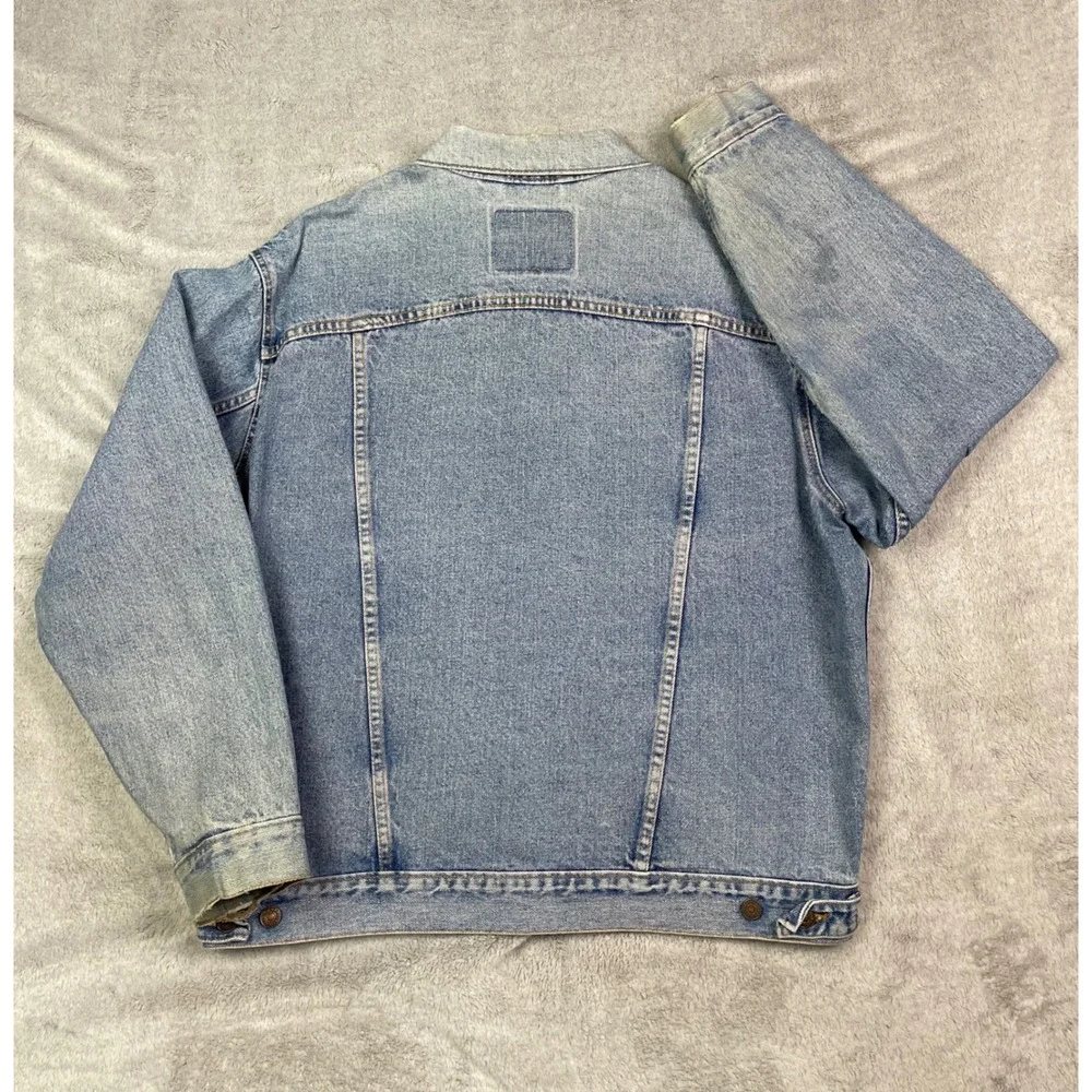 Vintage 90s Levis 70507 4890 Denim Trucker Jacket Mens Large Light Wash USA Made